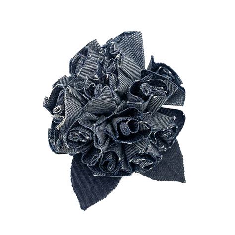 chanel denim camelia brooch|chanel vintage brooch.